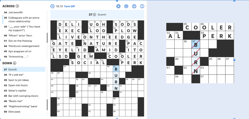 What radar calls moldy crossword clue