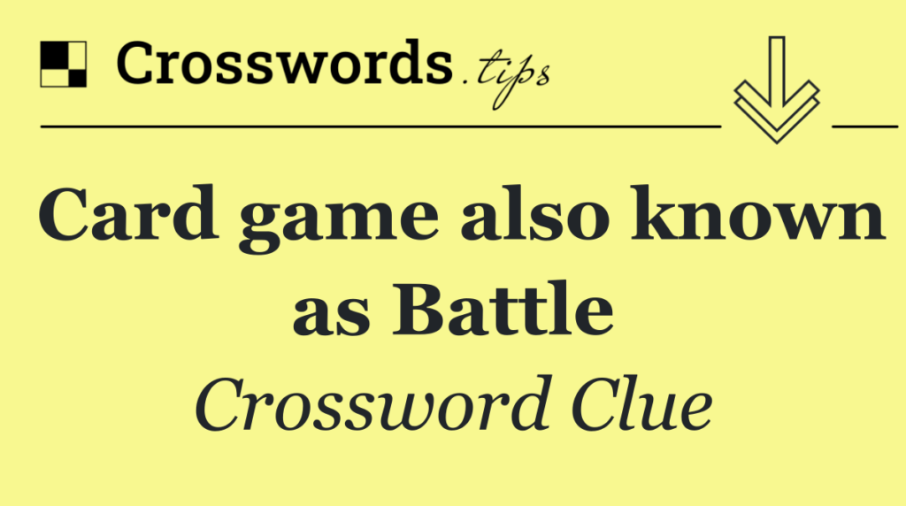 card game crossword clue